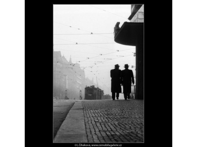Pohled od Můstku (1025-1), Praha 1960 prosinec, černobílý obraz, stará fotografie, prodej