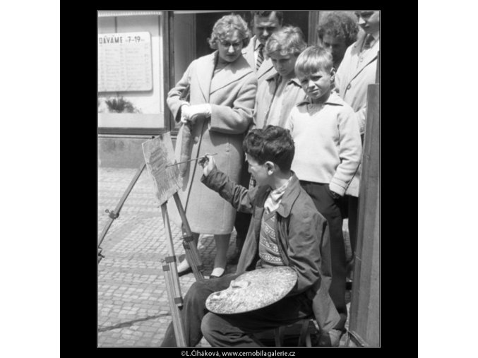 Malíř (1407), žánry - Praha 1961 léto, černobílý obraz, stará fotografie, prodej