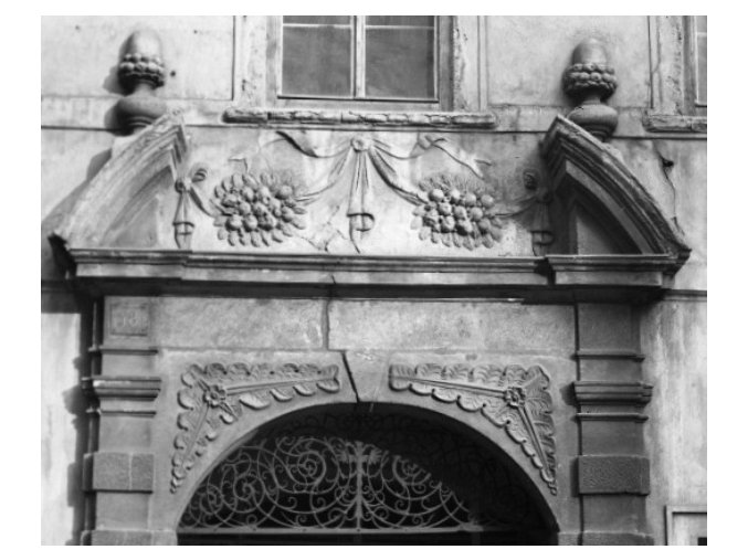 Část portálu (1989), Praha 1963 leden, černobílý obraz, stará fotografie, prodej