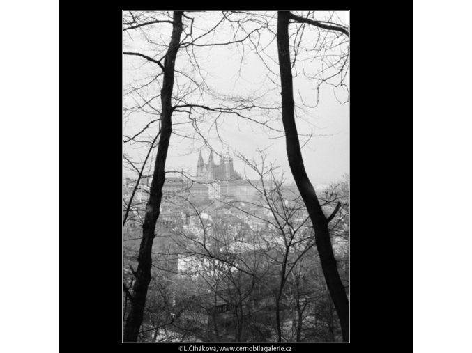 Pohled na Hrad (2817-2), Praha 1964 duben, černobílý obraz, stará fotografie, prodej