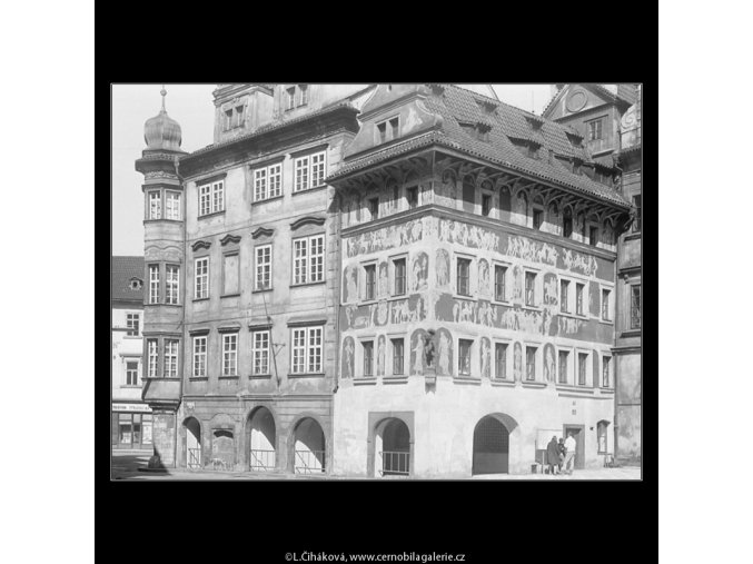 Domy na Staroměstském náměstí (3723-1), Praha 1965 květen, černobílý obraz, stará fotografie, prodej