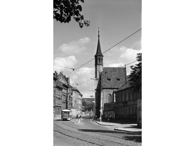 Kostel Panny Marie Na slupi (4671-2), Praha 1966 srpen, černobílý obraz, stará fotografie, prodej