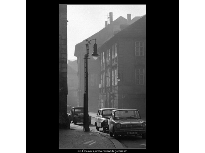 Lucerna a část domů (5033), Praha 1966 prosinec, černobílý obraz, stará fotografie, prodej