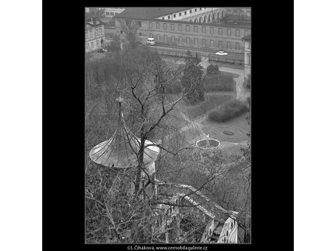 Zahrady pod Hradem (5109), Praha 1967 únor, černobílý obraz, stará fotografie, prodej