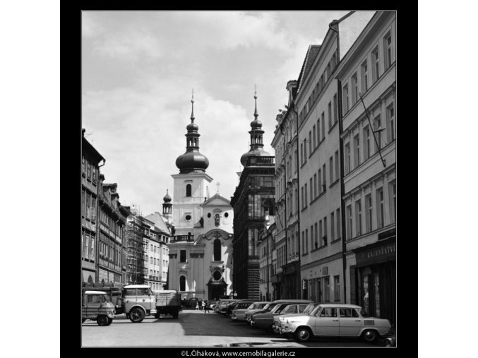 Kostel sv.Havla (5985), Praha 1968 červenec, černobílý obraz, stará fotografie, prodej