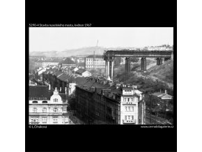 Stavba nuselského mostu (5290-4), žánry - Praha 1967 květen, černobílý obraz, stará fotografie, prodej