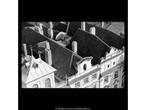 Pražské střechy (5511-2), Praha 1967 srpen, černobílý obraz, stará fotografie, prodej