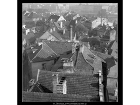 Pohled na střechy (41-31), Praha 1958 , černobílý obraz, stará fotografie, prodej