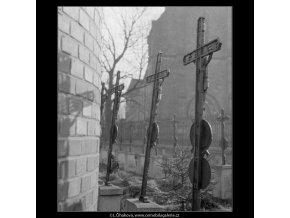 Hřbitov Vyšehrad (160-1), Praha 1959 , černobílý obraz, stará fotografie, prodej