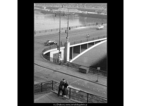 U ústí Švermova mostu (343), Praha 1959 září, černobílý obraz, stará fotografie, prodej
