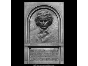 Pamětní deska L.van Beethovena (932-1), Praha 1960 , černobílý obraz, stará fotografie, prodej