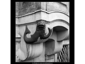 Detail domu - ryba (850-2), Praha 1959 , černobílý obraz, stará fotografie, prodej