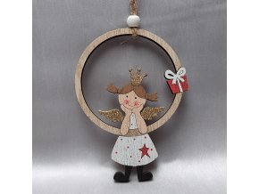 203751 1 I Ozdoba Andílci dřevo bílá