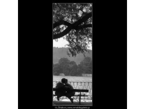 Milenci na lavičce (1255-1), žánry - Praha 1961 , černobílý obraz, stará fotografie, prodej