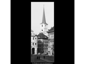 Věž Kostela sv.Tomáše (1261), Praha 1961 , černobílý obraz, stará fotografie, prodej