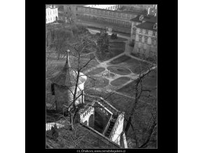 Fürstenberské zahrady (1446), Praha 1962 leden, černobílý obraz, stará fotografie, prodej