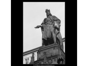 Pomník Karla IV (1892), Praha 1962 říjen, černobílý obraz, stará fotografie, prodej