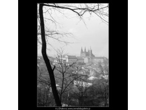 Pohled na Hrad (2817-1), Praha 1964 duben, černobílý obraz, stará fotografie, prodej