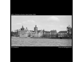 Pohled na Karlovy lázně (2831-2), Praha 1964 duben, černobílý obraz, stará fotografie, prodej