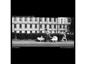 Tatínkové s kočárky (2935), žánry - Praha 1964 květen, černobílý obraz, stará fotografie, prodej