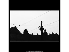 Kontury střech (3095), Praha 1964 srpen, černobílý obraz, stará fotografie, prodej