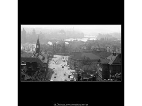 Klárov a mosty (3694-2), Praha 1965 květen, černobílý obraz, stará fotografie, prodej