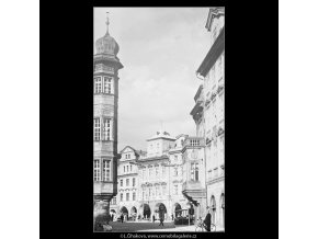 Pohled na Staroměstské náměstí (3799), Praha 1965 červen, černobílý obraz, stará fotografie, prodej