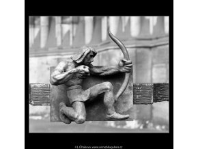 Detail ozdobné mříže (4283-6), Praha 1966 únor, černobílý obraz, stará fotografie, prodej