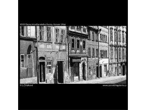 Domy Hradčanského Úvozu (4559), Praha 1966 červen, černobílý obraz, stará fotografie, prodej