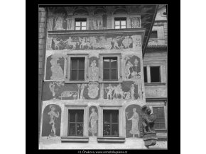 Sgraffita ze 17.stol. (4779-1), Praha 1966 srpen, černobílý obraz, stará fotografie, prodej