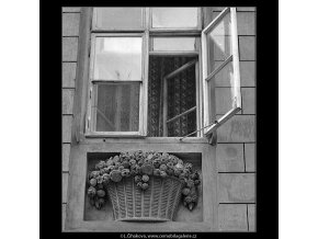 Okna a ozdoby (4844-3), Praha 1966 září, černobílý obraz, stará fotografie, prodej