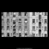 Okna starých činžáků (5233), Praha 1967 duben, černobílý obraz, stará fotografie, prodej