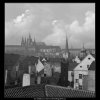 Pohled z Malostranské mostecké věže (41-15), Praha 1958 , černobílý obraz, stará fotografie, prodej