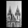 Věže Týnského chrámu (5506), Praha 1967 srpen, černobílý obraz, stará fotografie, prodej