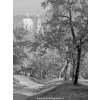 Pohled na chrám sv.Mikuláše (5681), Praha 1967 říjen, černobílý obraz, stará fotografie, prodej