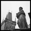 Socha Karlova mostu (1286-1), Praha 1961 , černobílý obraz, stará fotografie, prodej