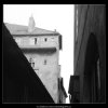 Střechy a zdi (2143-2), Praha 1963 duben, černobílý obraz, stará fotografie, prodej