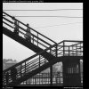 Schodiště na Železniční most (2580-1), žánry - Praha 1963 prosinec, černobílý obraz, stará fotografie, prodej