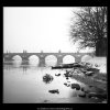 Pohled na část Karlova mostu (2656-1), Praha 1964 leden, černobílý obraz, stará fotografie, prodej