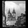 Týnský chrám a Staroměstské náměstí (459), Praha 1960 únor, černobílý obraz, stará fotografie, prodej