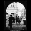 Průhled z domu (3199), Praha 1964 září, černobílý obraz, stará fotografie, prodej