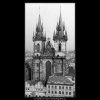 Týnský chrám z věže Staroměstské radnice (762-1), Praha 1959 , černobílý obraz, stará fotografie, prodej