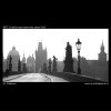 Karlův most časně ráno (3877-1), Praha 1965 srpen, černobílý obraz, stará fotografie, prodej