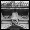 Balkon a maskaron (4843-2), Praha 1966 září, černobílý obraz, stará fotografie, prodej