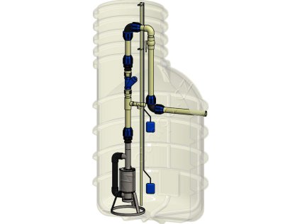 PUMPA Classic set pro tlakovou kanalizaci DN40 včetně čerpadla Pumpa INOX Morava 5-16-J 1,1kW 230V kabel 15m