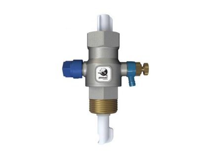 Global Water FlowThru inline adaptor s vypouštěním a uzavíráním 1“ BSP 10bar.