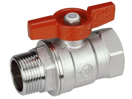 GIACOMINI R254D 3/8" červený kulový kohout, vnější x vnitřní závit, vrtulka, PN 42, t185°C