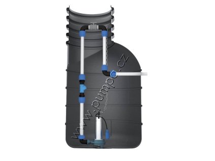 PUMPA black line Box 1 VP GQVM 50-13 čerpací jímka včetně šachty, volná instalace, plovák na čerpadle, 230V 1,1kW, kabel 10m