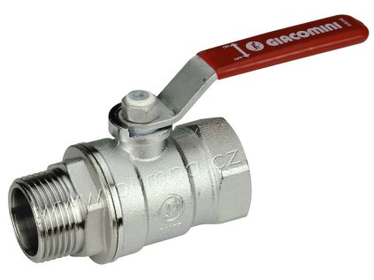 GIACOMINI R254DL 3/4" červený kulový kohout, vnější x vnitřní závit, páčka, PN 42, t185°C