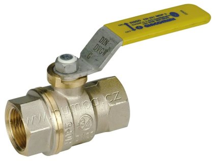 GIACOMINI R950 1/2" žlutý kul.kohout, PN42, t 185°C, plnoprůtokový, nikl, páčka, (ČSN EN 331 ed.2, MOP 5, třída C)